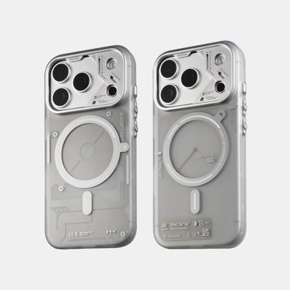 Light gray and deep gray frosted cases side by side