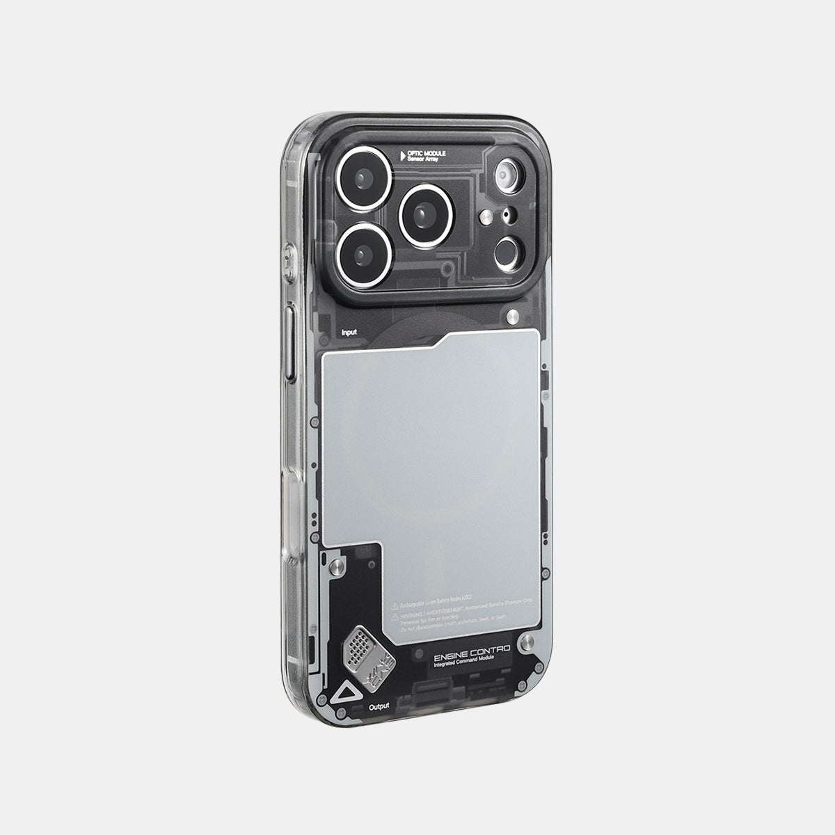 Black see-through matte MagSafe iPhone case, rear view