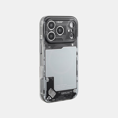 Black see-through matte MagSafe iPhone case, rear view