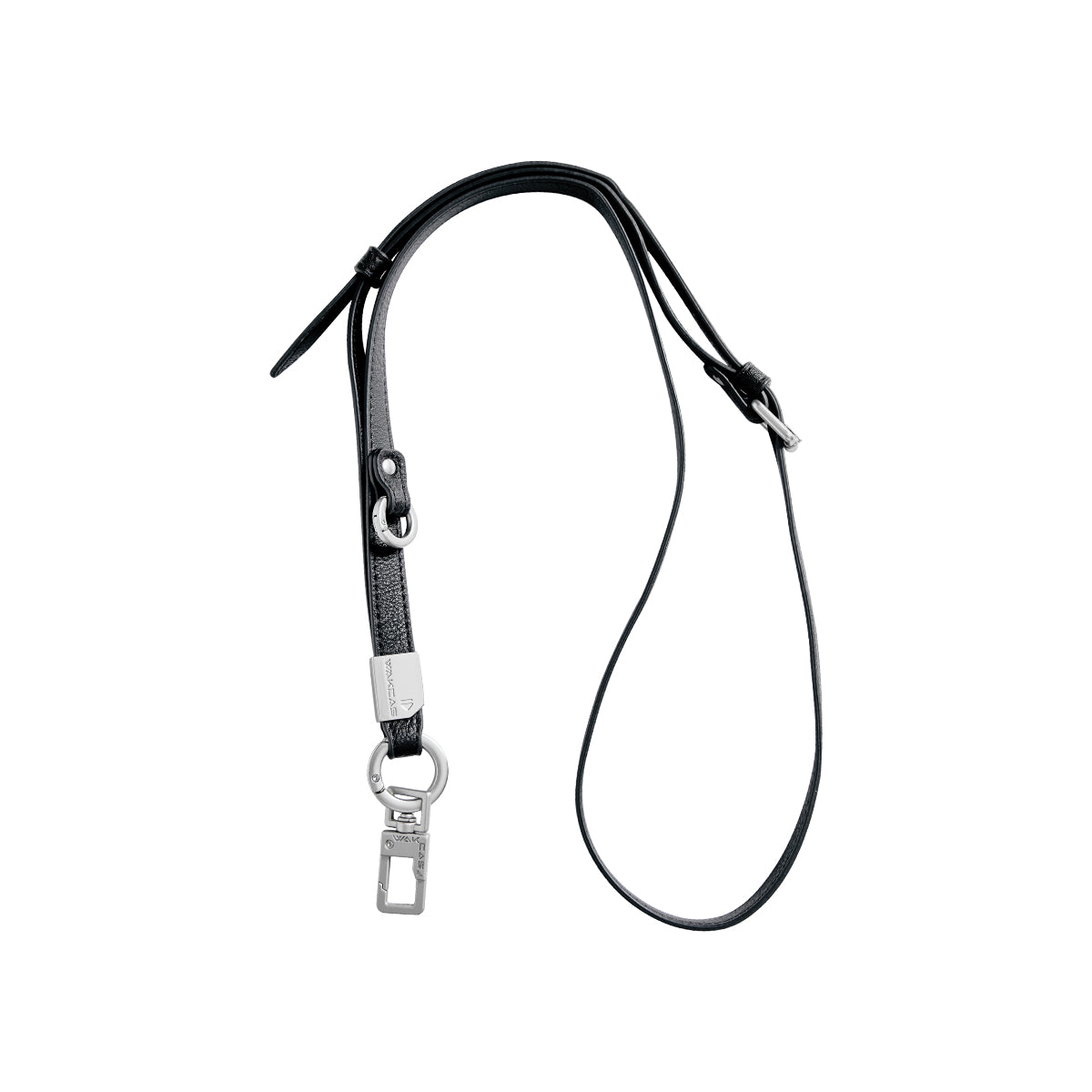 Black long lanyard with metal clasp