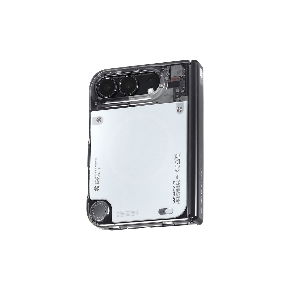 Gloss Black See-Through iPhone Duo case, straight-on back view