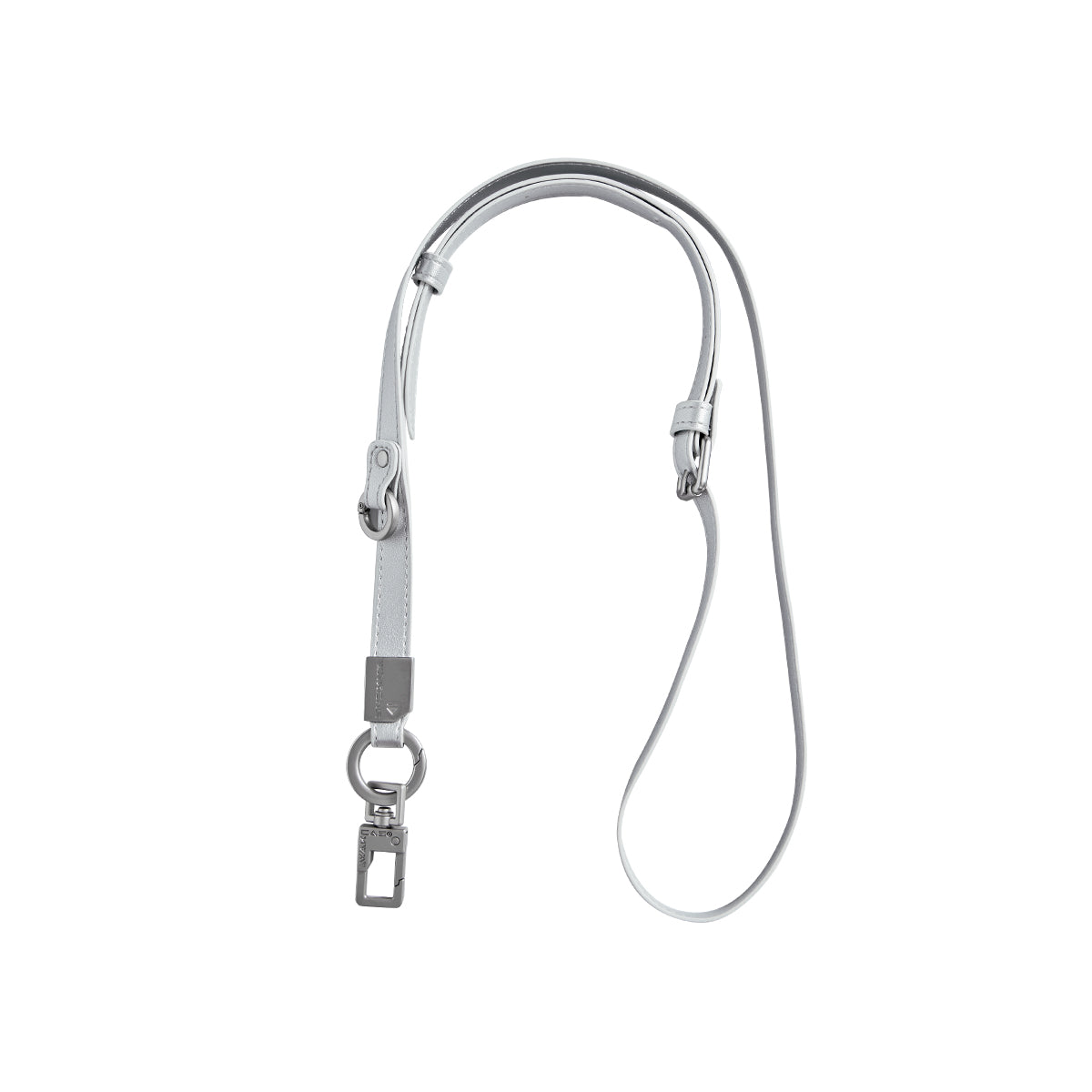 Silver long lanyard with metal clasp