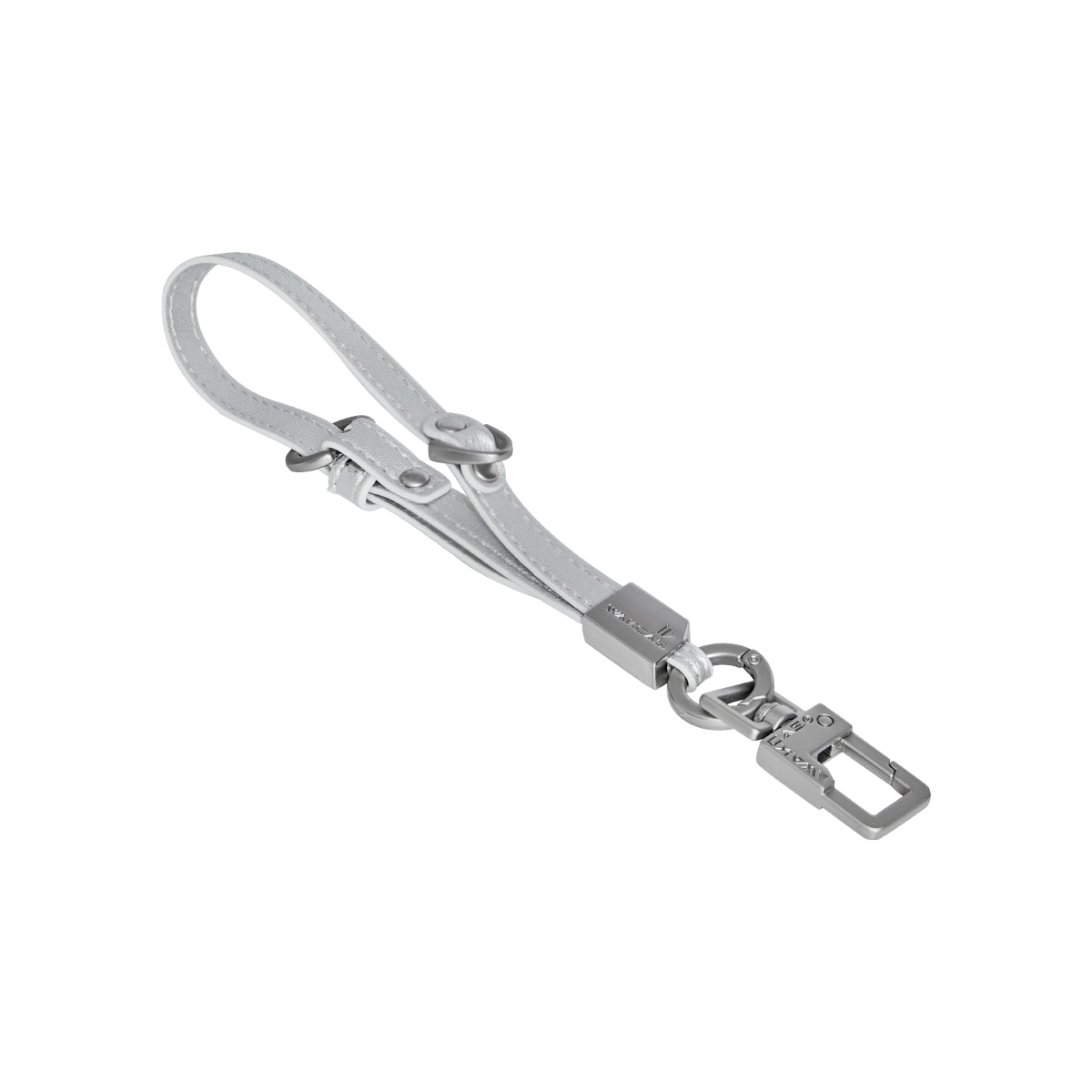 Silver short wrist strap with metal clasp