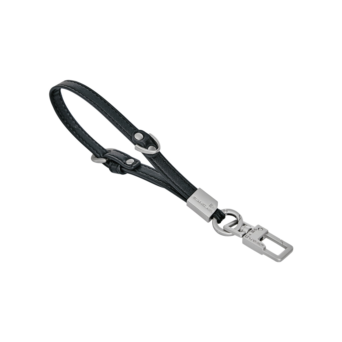 Black short wrist strap with metal clasp