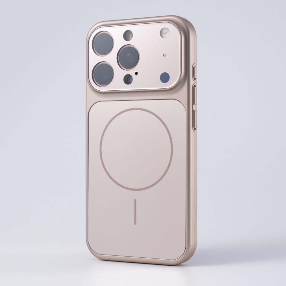Titanium gold slim matte iPhone case with MagSafe ring