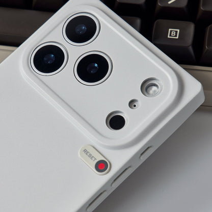 Close-up of the camera cutouts and red indicator-light decal