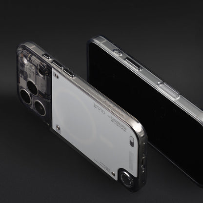 Side view of gloss see-through iPhone case on an iPhone