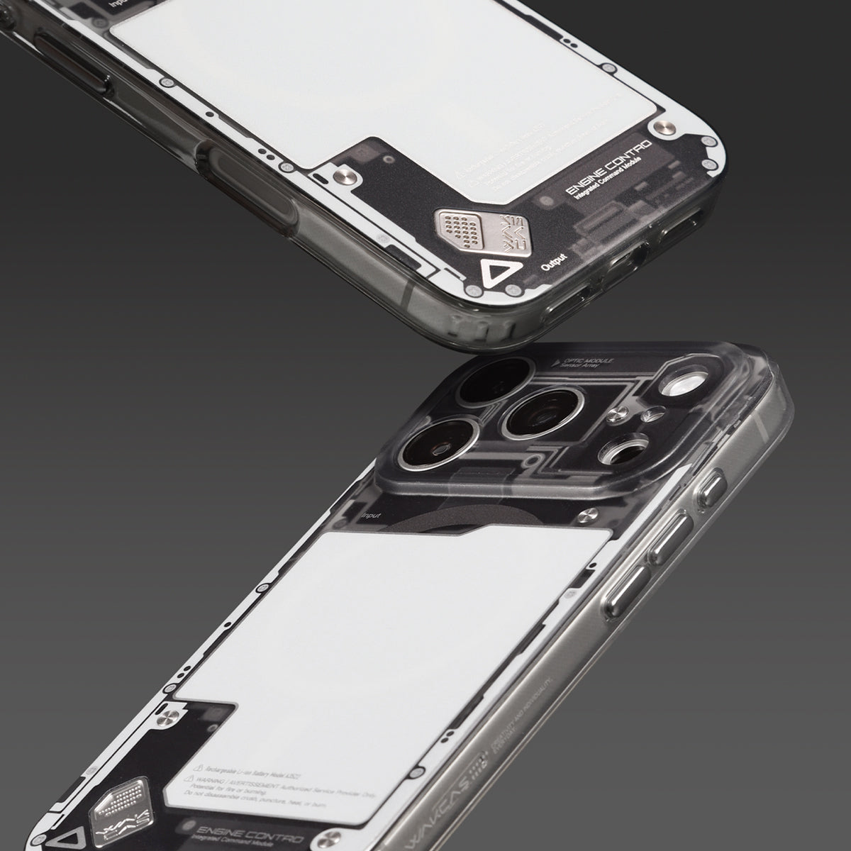 Close-up of the case corner and metal badge