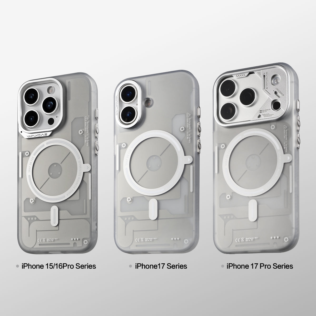 Frosted gray cases for iPhone 15/16 Pro, iPhone 17 and iPhone 17 Pro series