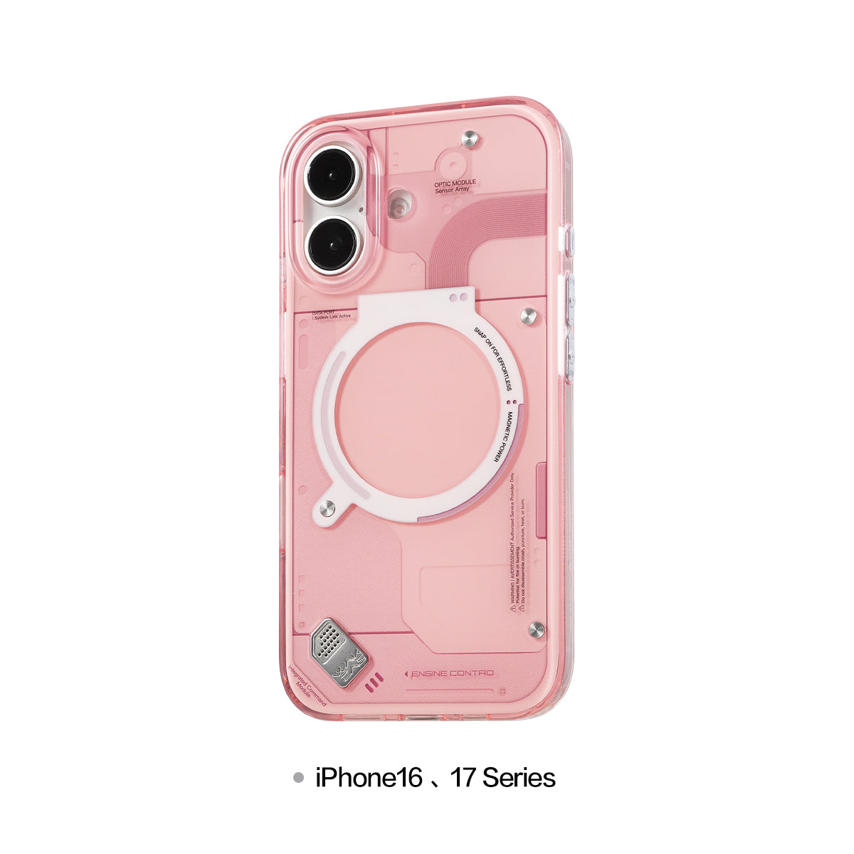 Glossy pink MagSafe case on an iPhone 16 or iPhone 17 model