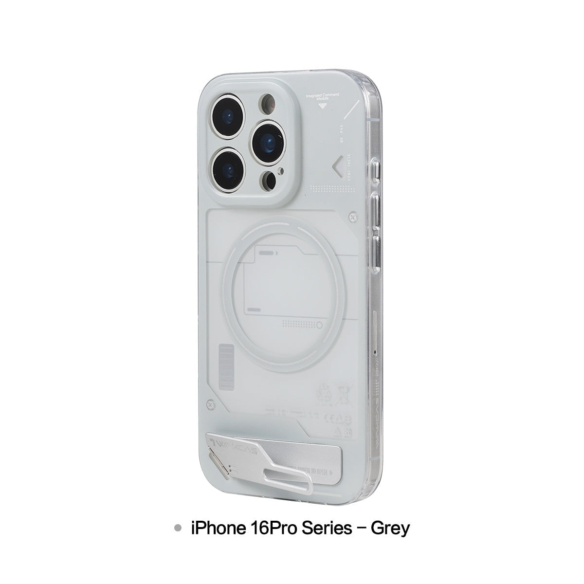 Grey battery module case for iPhone 16 Pro series
