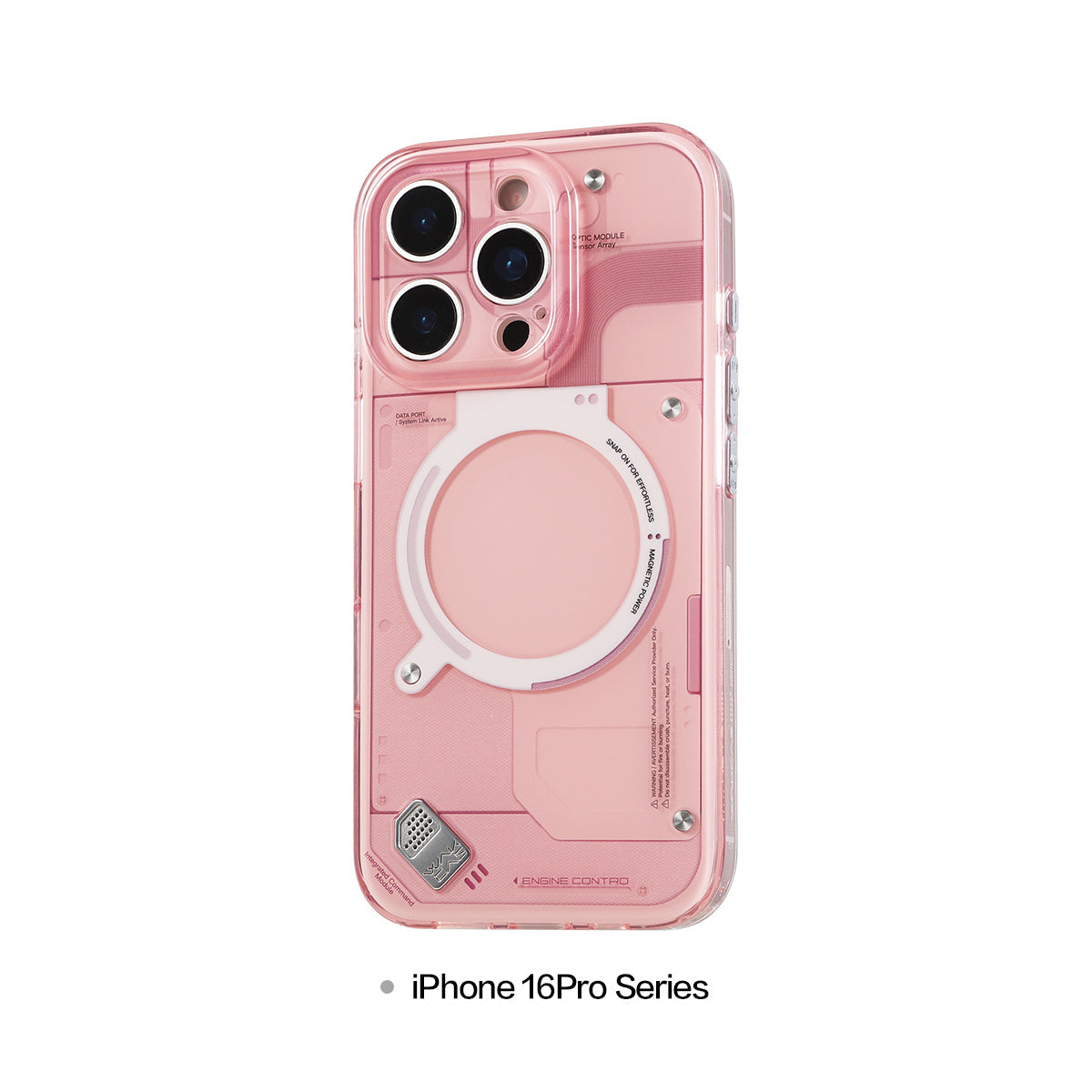 Glossy pink MagSafe case on an iPhone 16 Pro series model