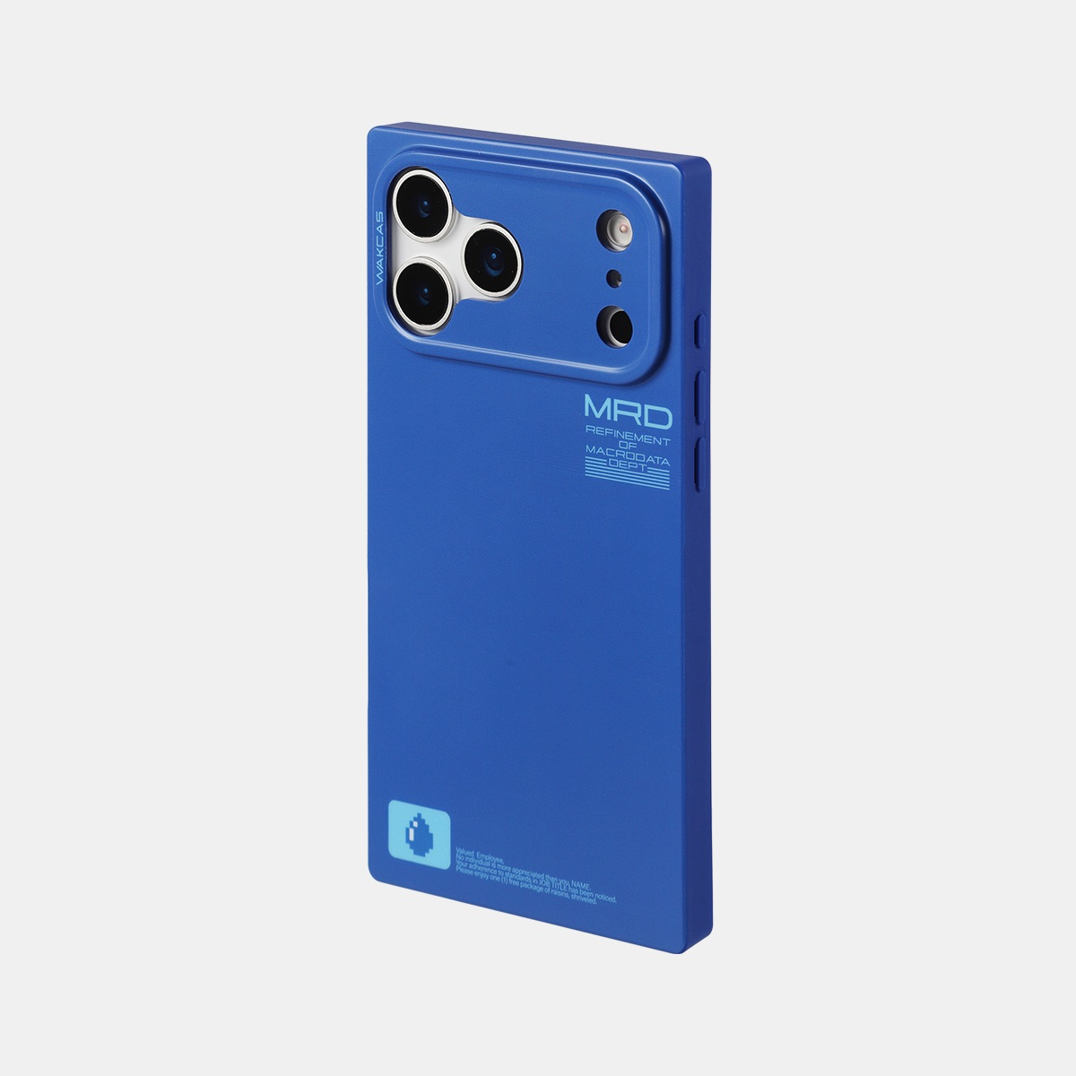 iPhone 17 Pro Max matte blue square MagSafe case, back view