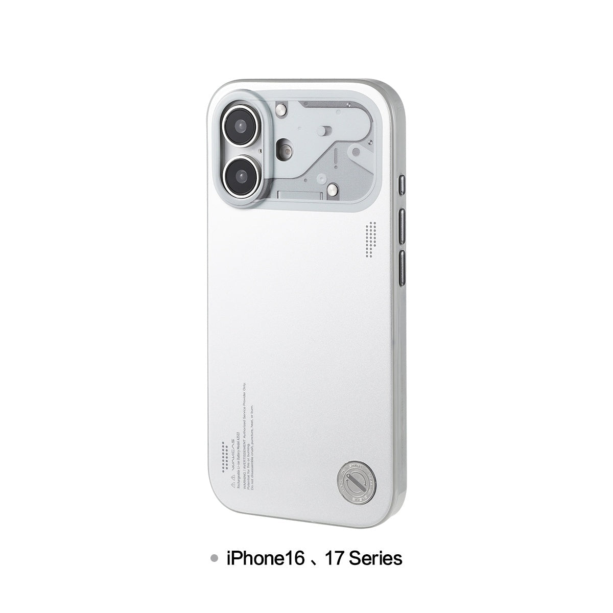 Chrome silver case on an iPhone 16 or iPhone 17 model