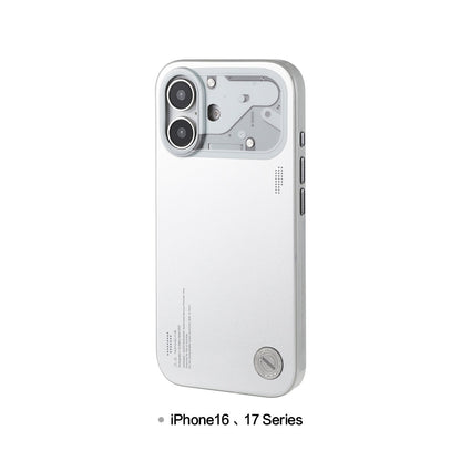 Chrome silver case on an iPhone 16 or iPhone 17 model