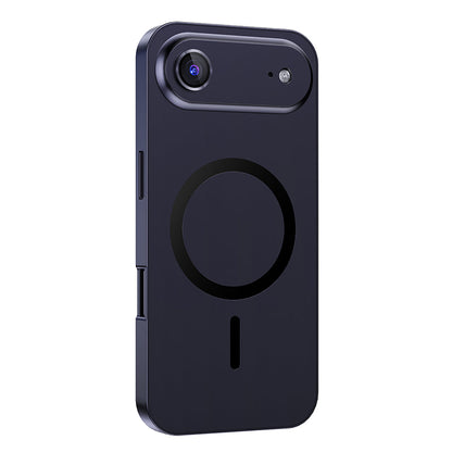 Navy Blue metal MagSafe case on a single-camera iPhone 17 Air