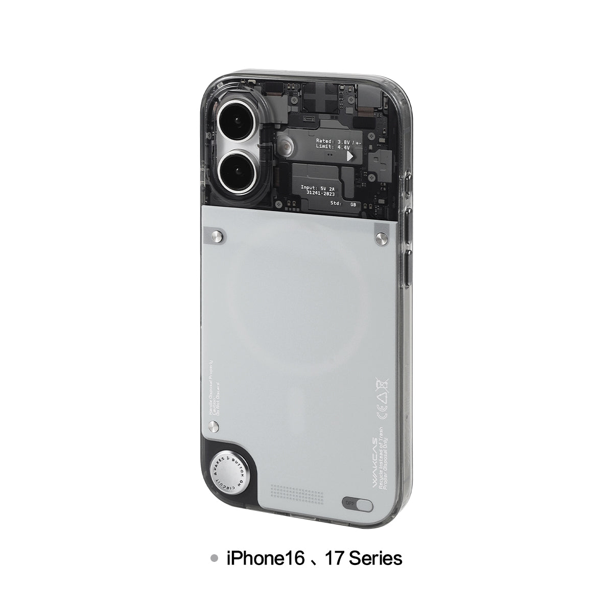 See-through gloss case for iPhone 16 and iPhone 17 dual-camera models