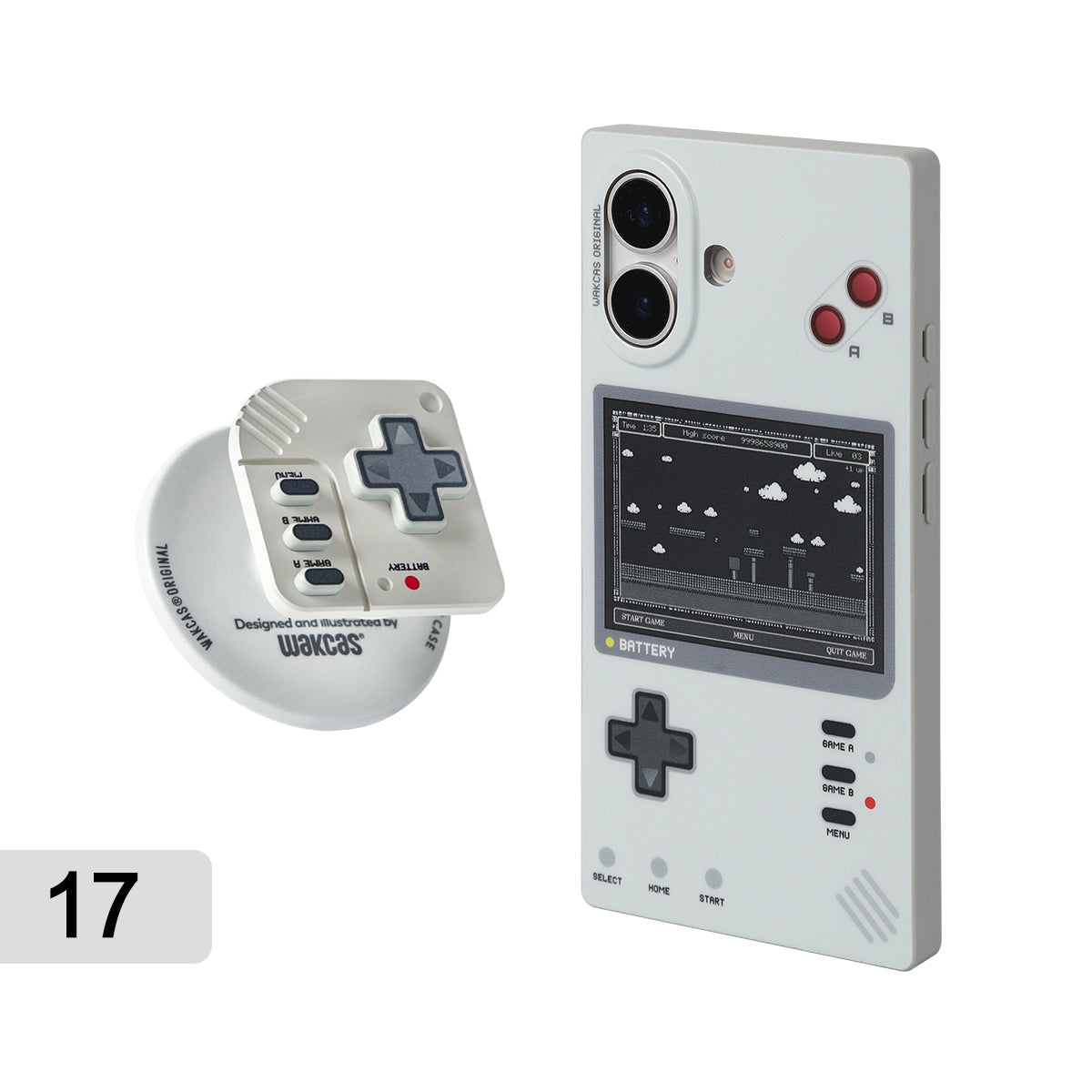 Retro game console case for iPhone 17 with magnetic stand