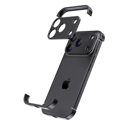 Exploded view of the black two-piece aluminum bumper