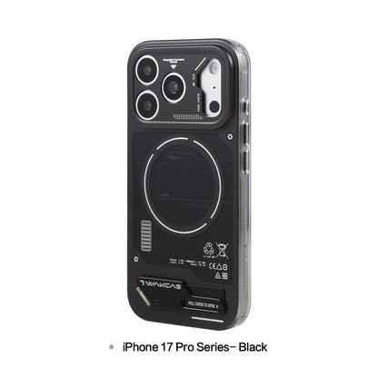 Black battery module case for iPhone 17 Pro series