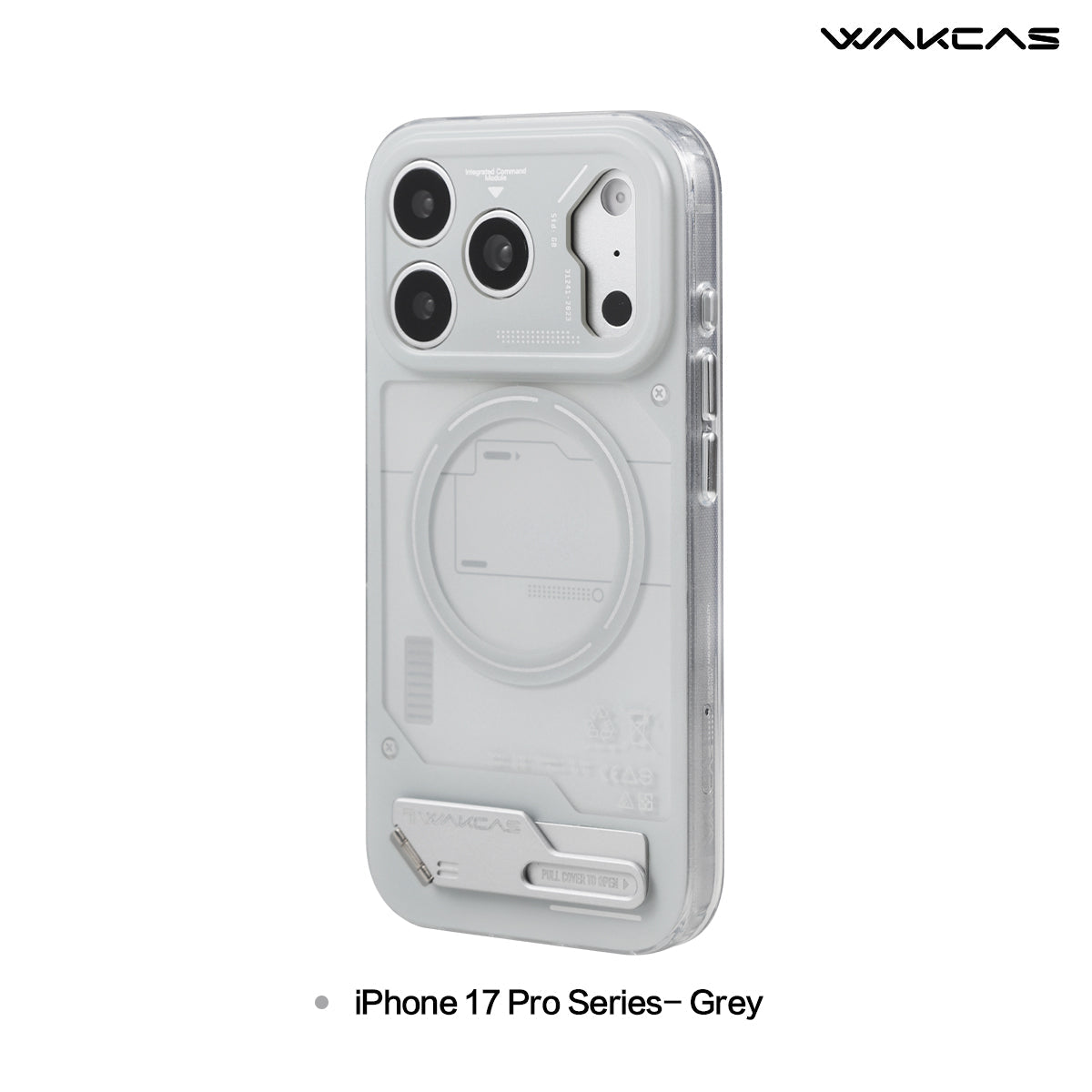 Grey battery module case for iPhone 17 Pro series