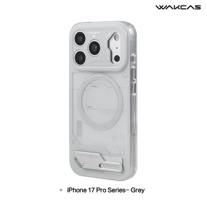 Grey battery module case for iPhone 17 Pro series