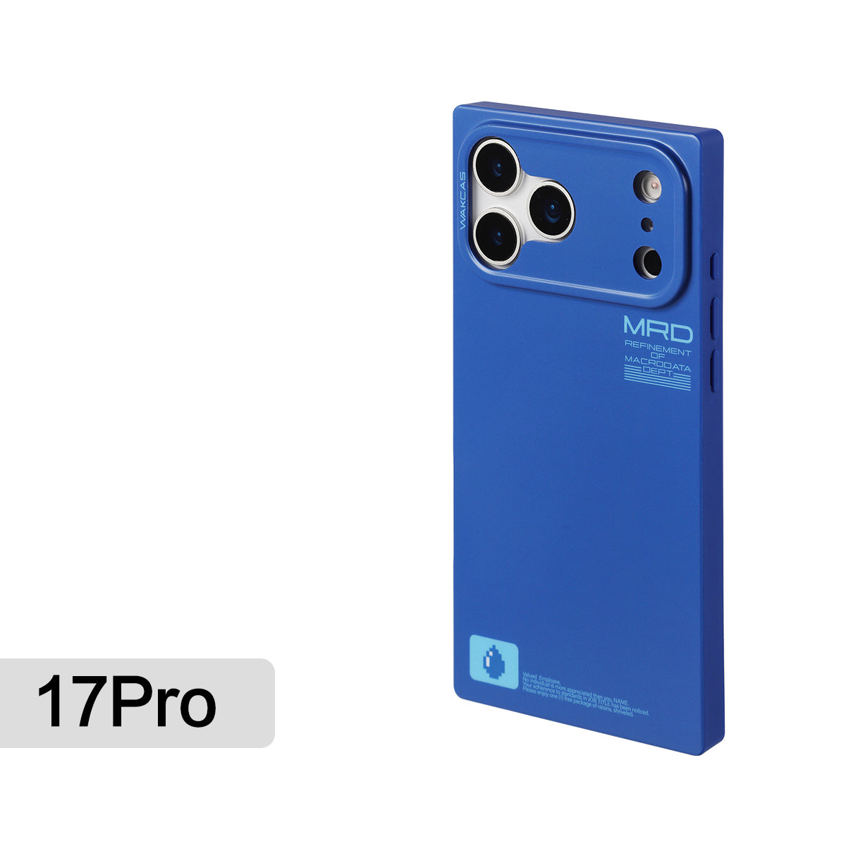 Matte blue square case for iPhone 17 Pro shown on its own