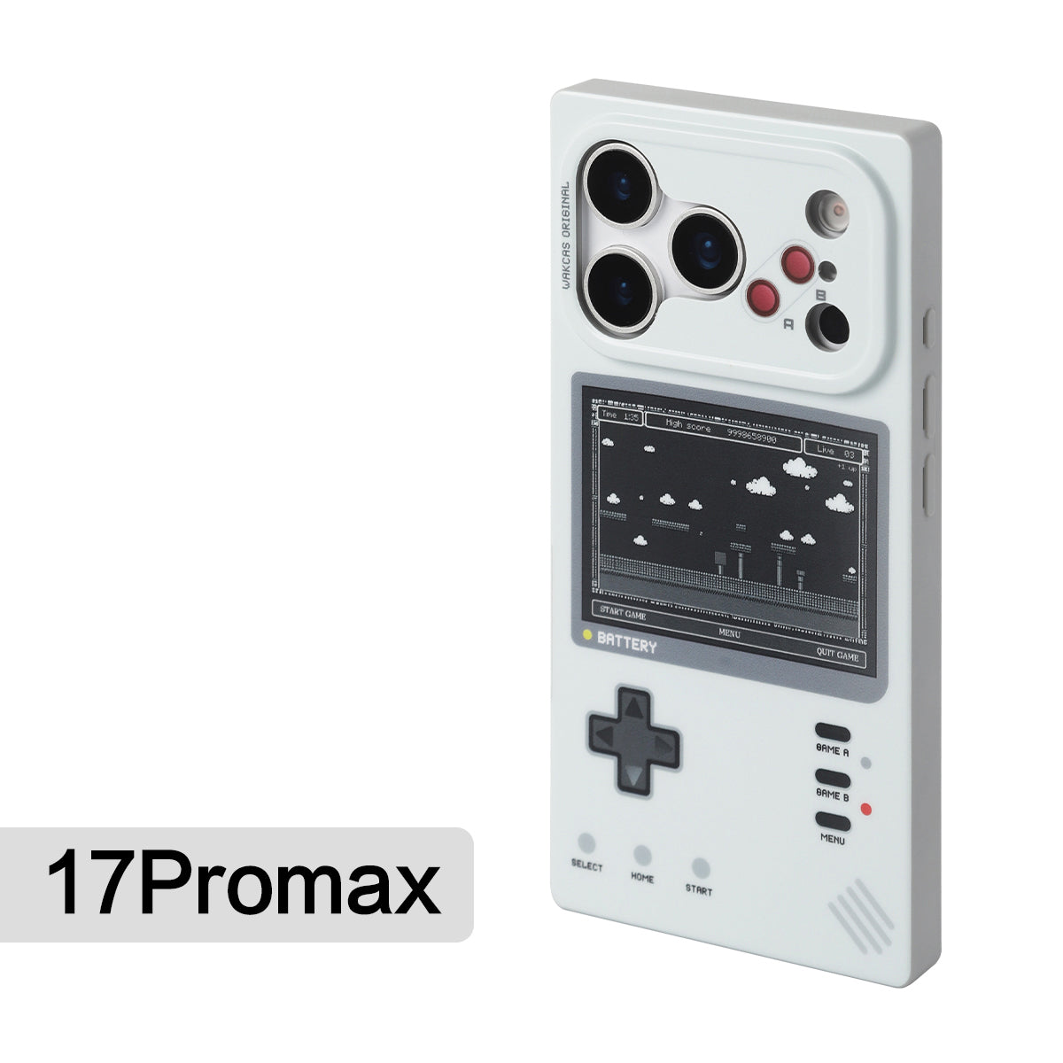 Retro game console case for iPhone 17 Pro Max, rear view