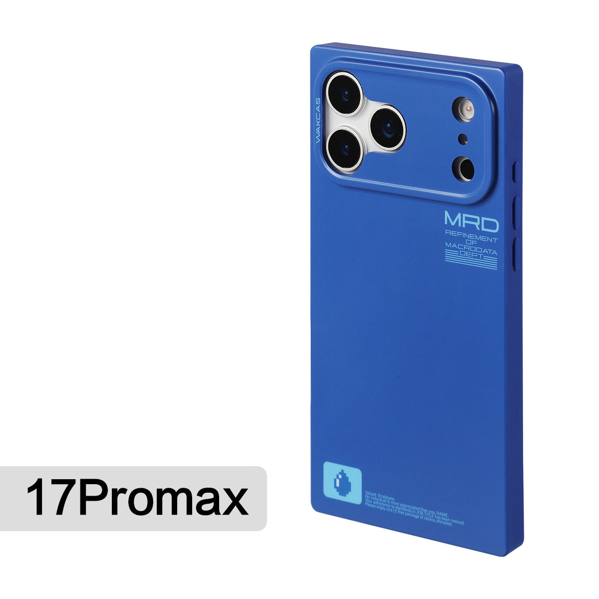 Matte blue square case for iPhone 17 Pro Max shown on its own