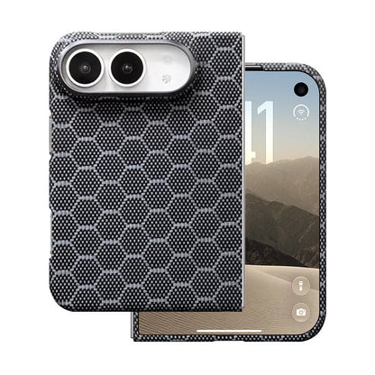 Graphite hex pattern aramid fiber iPhone Duo case