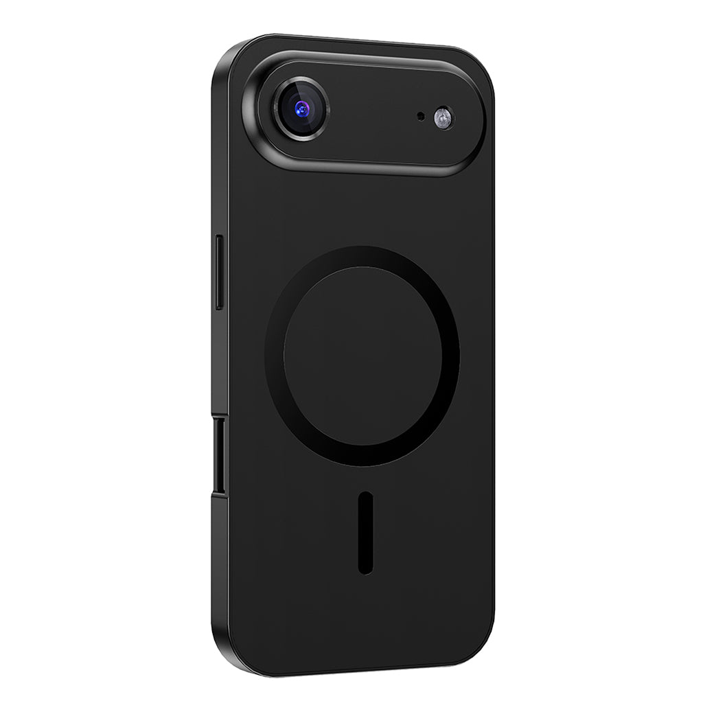 Black metal MagSafe case on a single-camera iPhone 17 Air