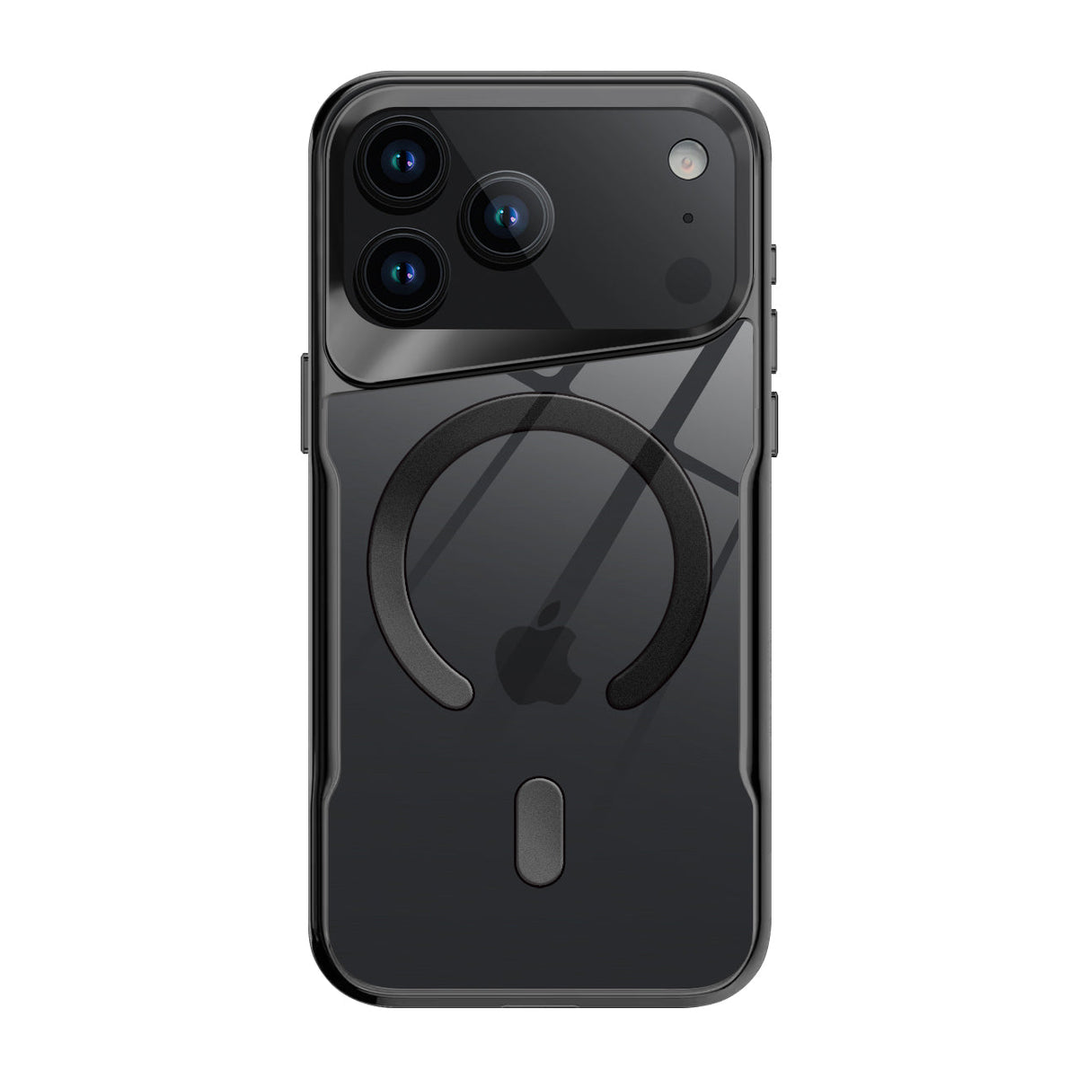 Black clear MagSafe iPhone case with black edge frame
