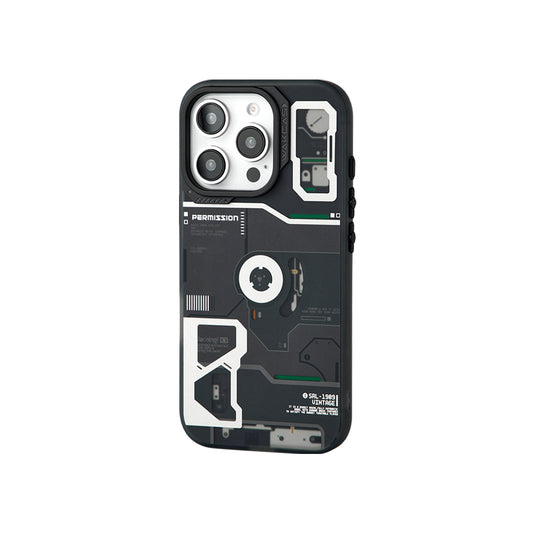 iPhone 16 Pro Max retro player case in frosted black, back view