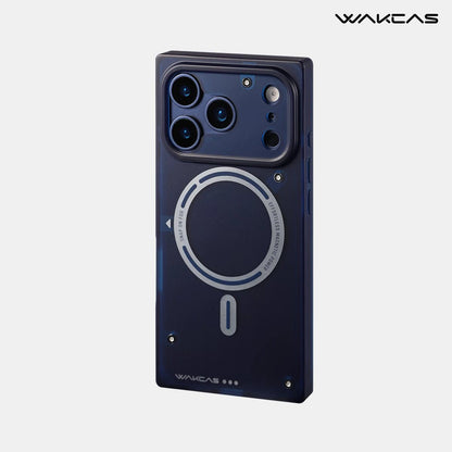 Transparent blue square MagSafe iPhone case