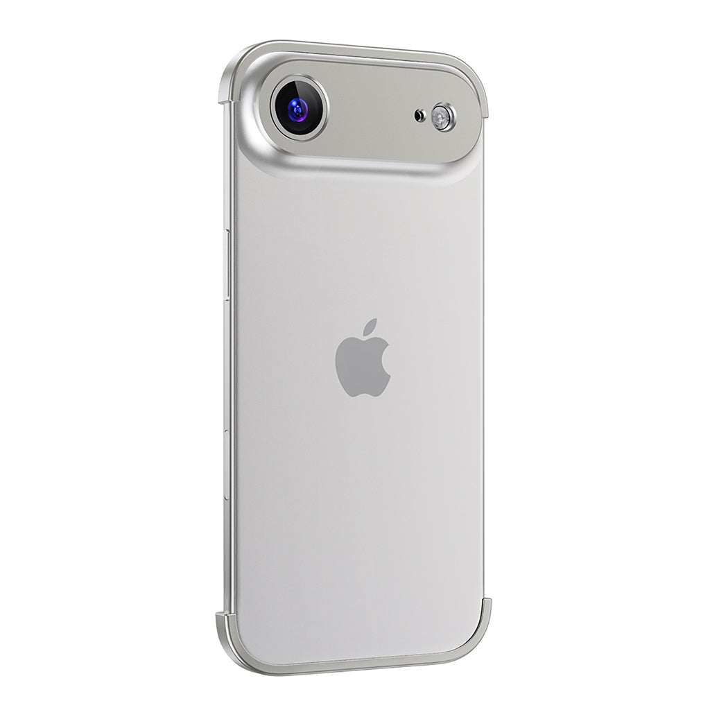 Titanium Gray aluminum bumper on a single-camera iPhone 17 Air