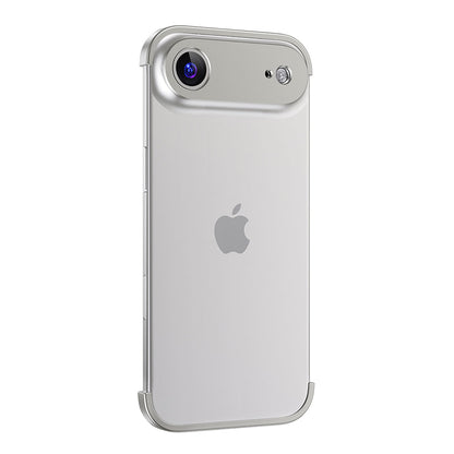 Titanium Gray aluminum bumper on a single-camera iPhone 17 Air