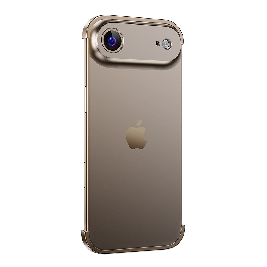 Gold aluminum bumper on a single-camera iPhone 17 Air