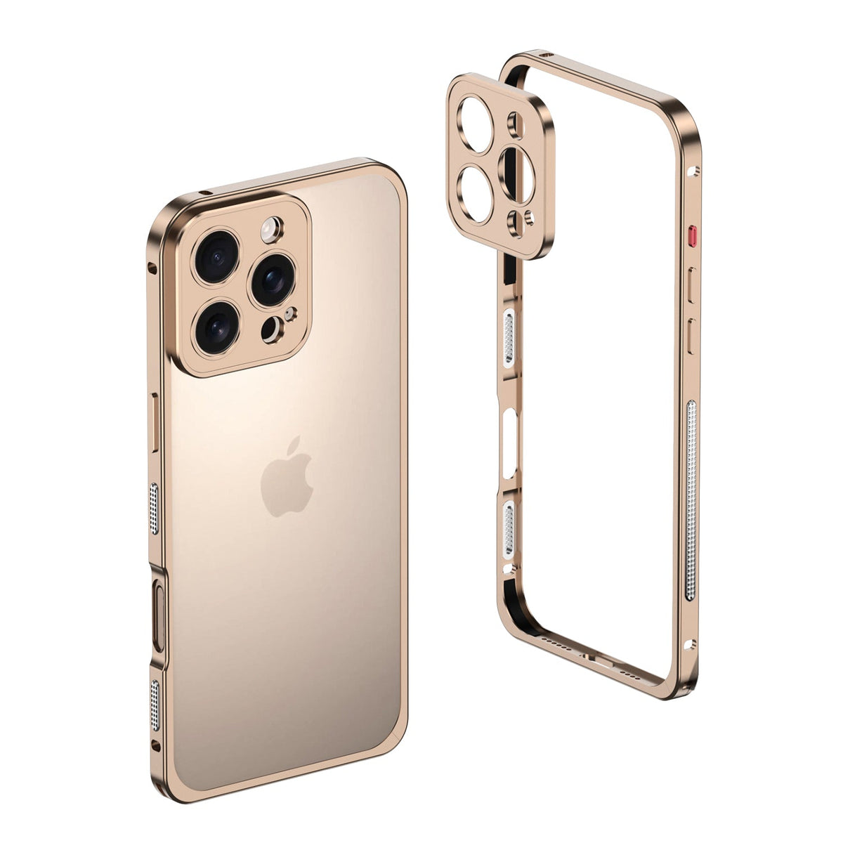 Desert Gold metal bumper on an earlier triple-camera Pro model