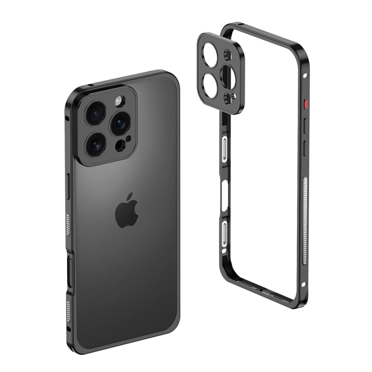Black metal bumper on an earlier triple-camera Pro model
