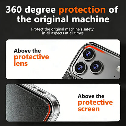 Raised edges around the camera lenses and screen highlighted