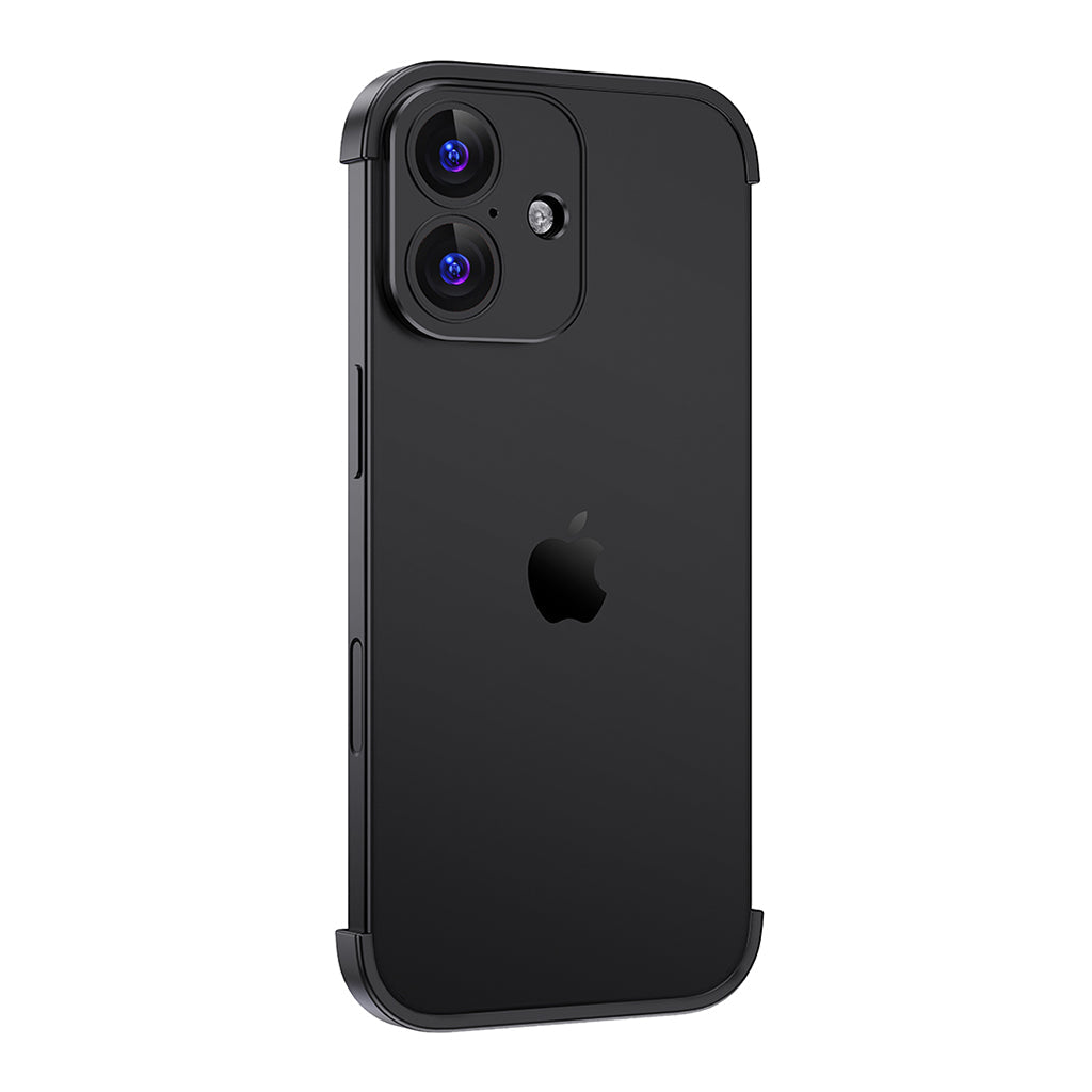 Black aluminum bumper on a dual-camera iPhone