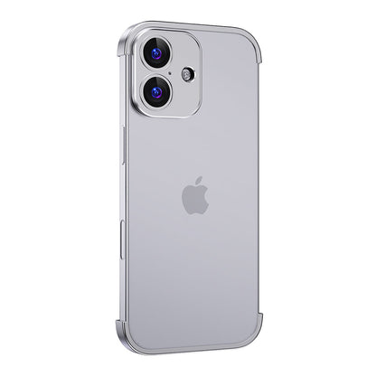 Titanium Gray aluminum bumper on a dual-camera iPhone