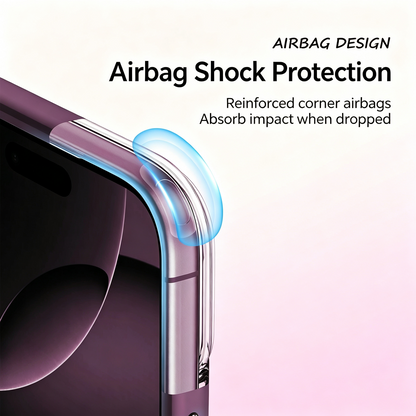 Close-up of reinforced air-cushion corner on translucent iPhone case