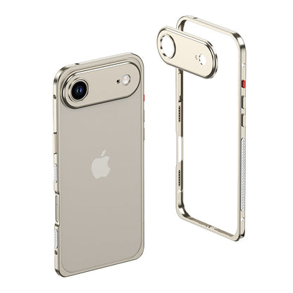 Titanium metal bumper on a single-camera iPhone 17 Air