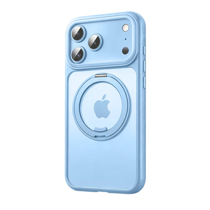 Light Blue frosted MagSafe case with ring kickstand