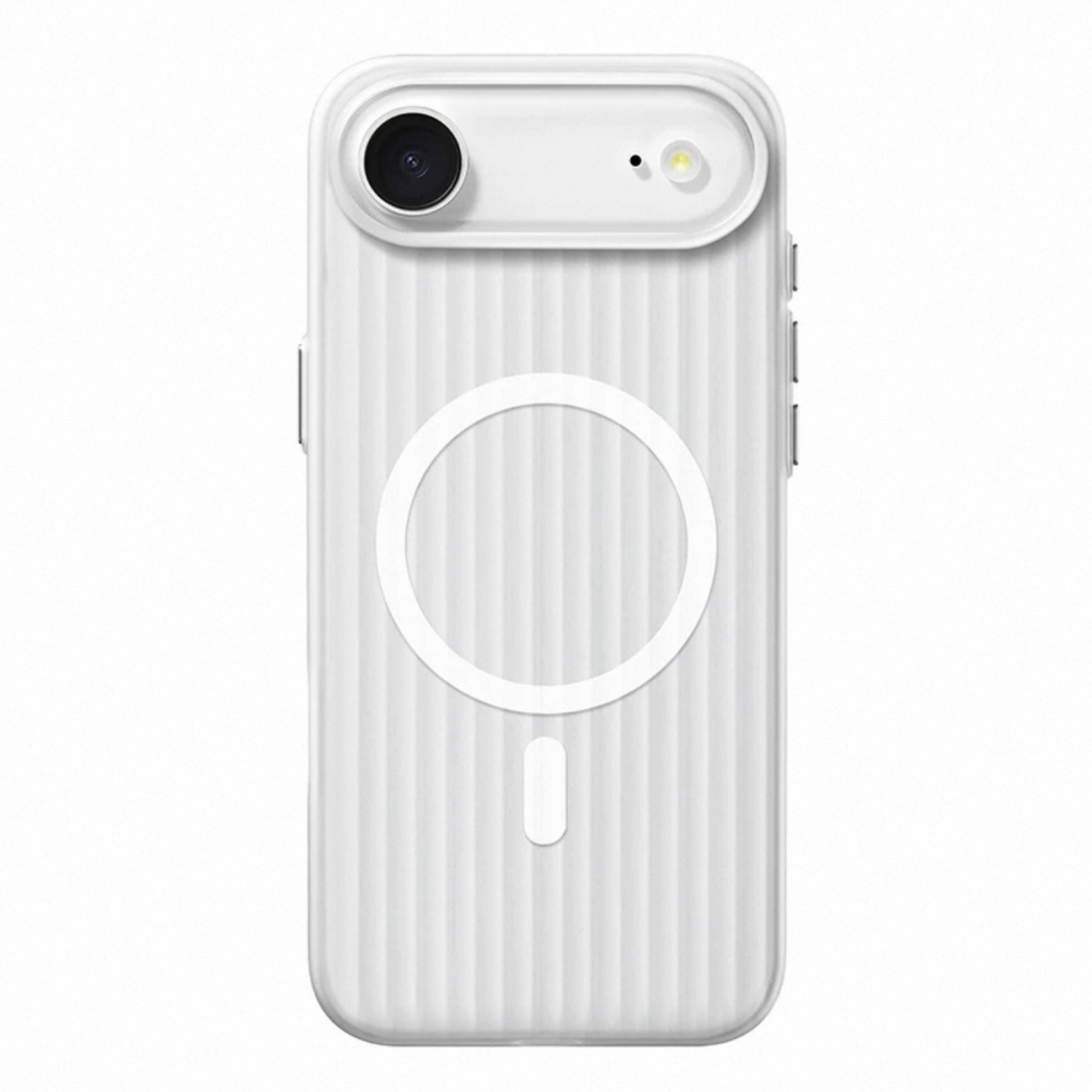 White striped iPhone case for a single-camera model