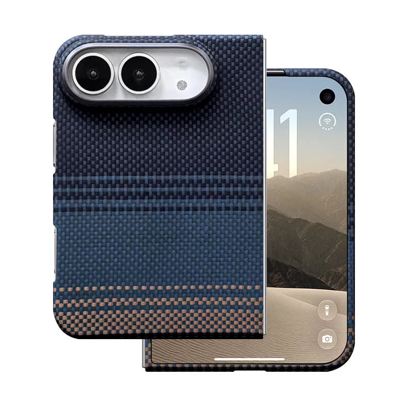 Pacific blue patterned aramid fiber iPhone Duo case