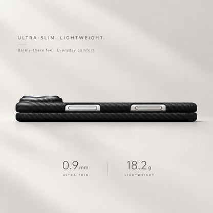 Side profile of ultra-thin aramid fiber iPhone Duo case
