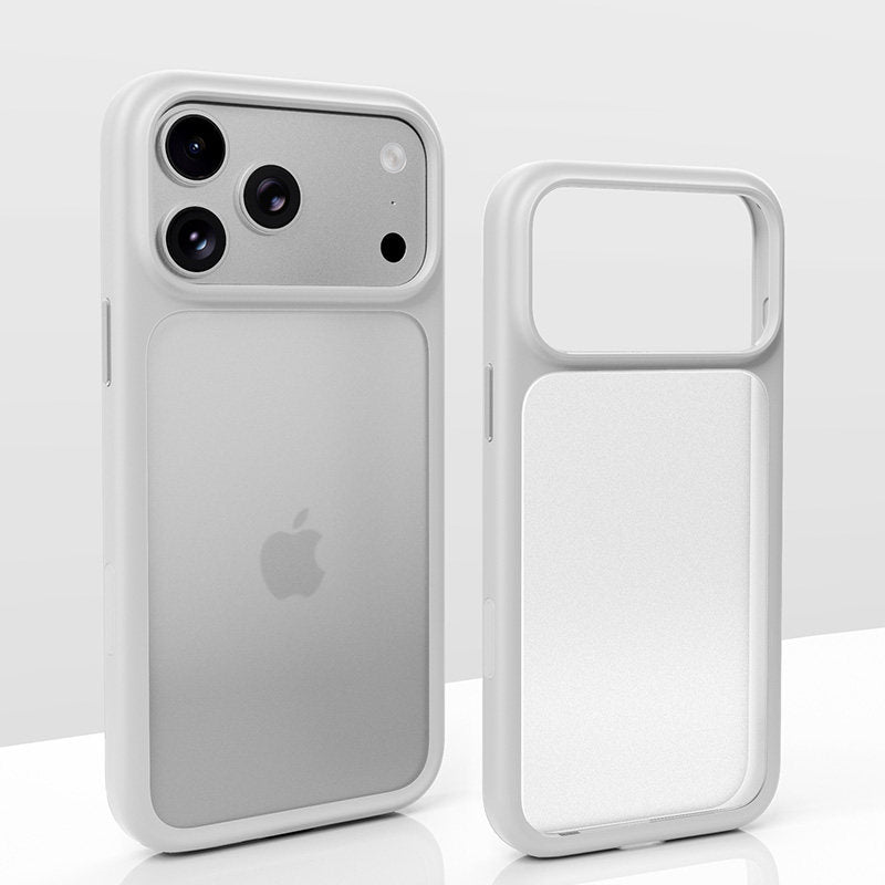 White frosted translucent iPhone case with skin-feel bumper