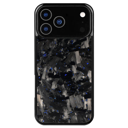 Forged carbon iPhone case with blue flecks, Pro model